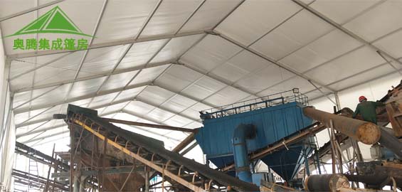 在甘肅，這種廠房很流行，砂石廠都在用